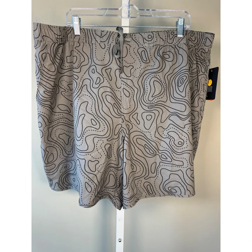 Bass Outdoor Shorts XXL Topo Map Print Gray‎ Hiking Trail 7